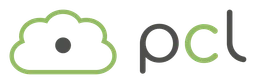 PCL Logo, Variante Wortmarke, auf transparentem Hintergrund