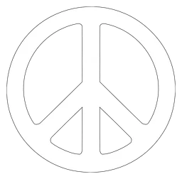 Peace logo, white icon version, on a transparent background