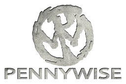 Pennywise logo, monochrome version, on a transparent background
