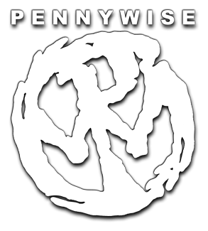 Pennywise logo, white icon version, on a transparent background