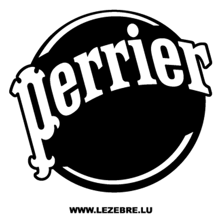 Perrier logo, black icon version, on a transparent background