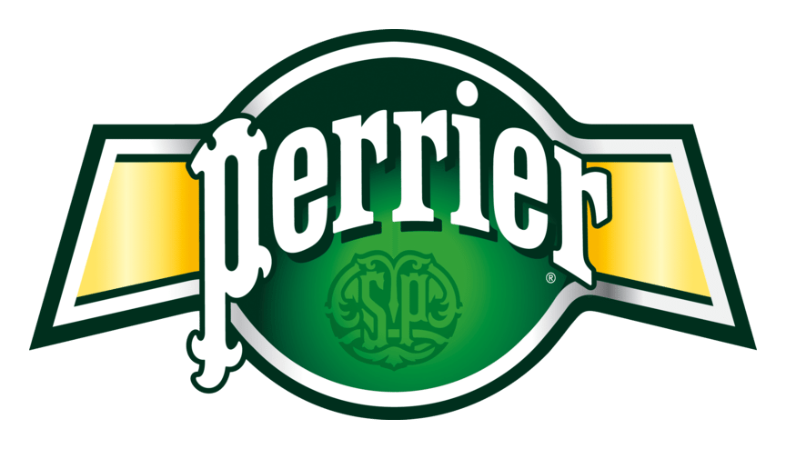Perrier logo on a transparent background