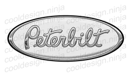 Peterbilt logo, monochrome version, on a transparent background