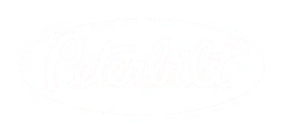 Peterbilt logo, white version, on a transparent background