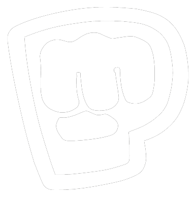 Logo de Pewdiepie, versión icono blanco, sobre fondo transparente