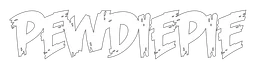 Logo de Pewdiepie, versión logotipo blanco, sobre fondo transparente