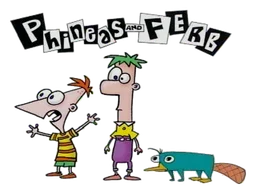 Phineas and Ferb logo, horizontal version, on a transparent background