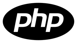 PHP logo, black version, on a transparent background