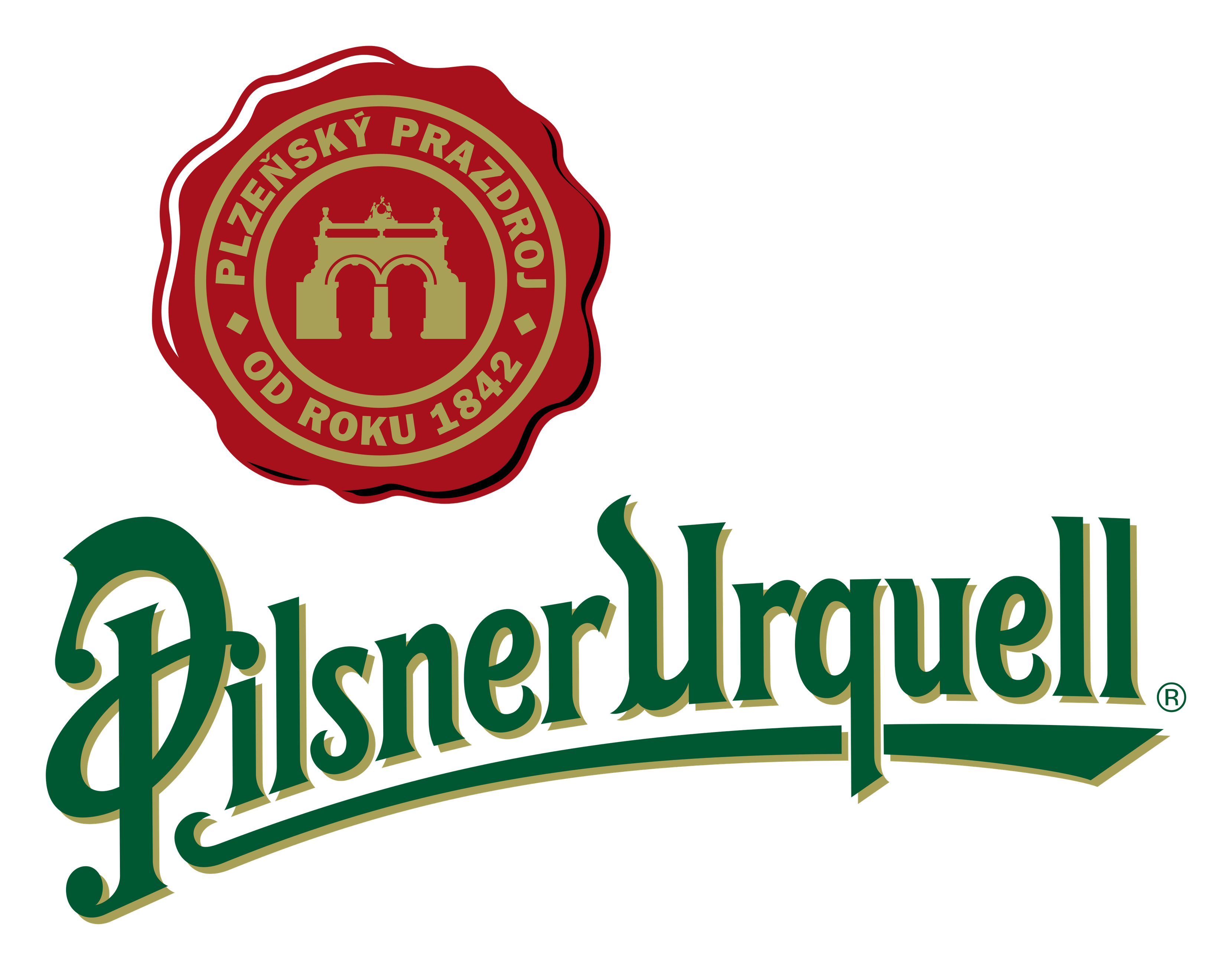 Pilsner Urquell logo on a transparent background