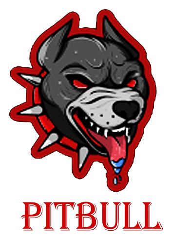 Pitbull logo, horizontal version, on a transparent background