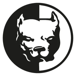 Pitbull logo, monochrome icon version, on a transparent background