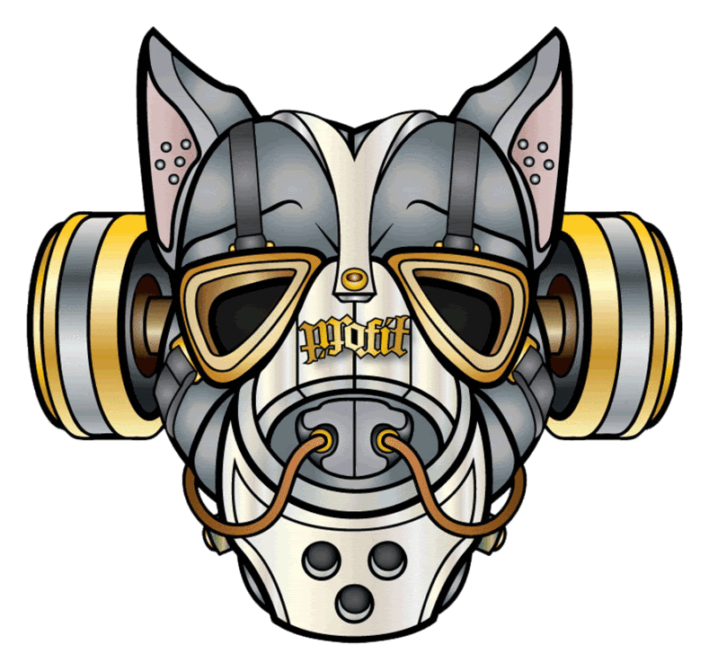 Pitbull logo on a transparent background