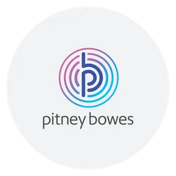 Pitney Bowes のロゴ、ホワイト アイコンバージョン（背景透過）