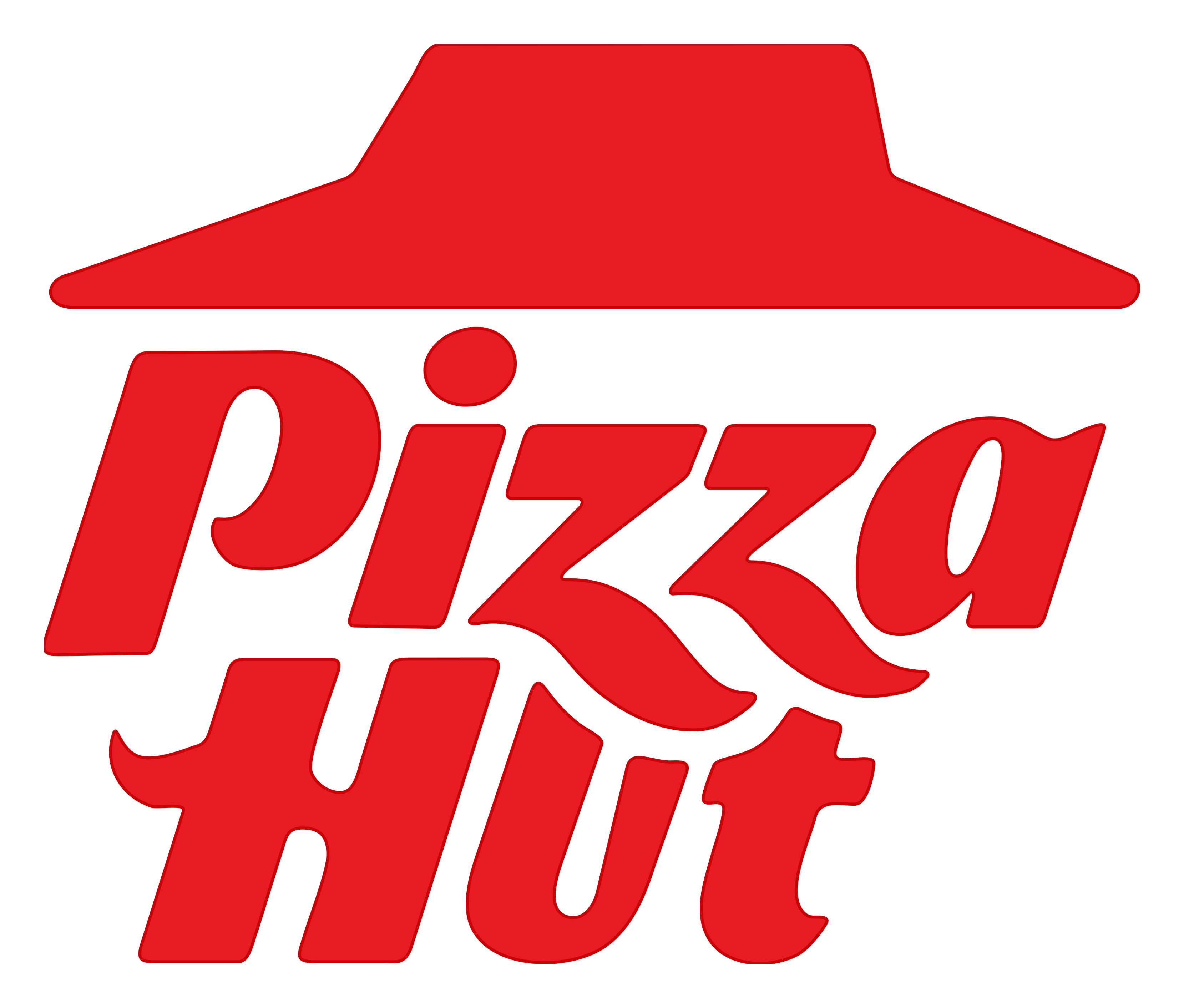 Pizza Hut logo on a transparent background