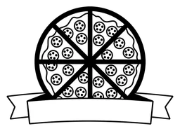 Pizza Pizza logo, monochrome version, on a transparent background