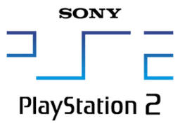 Playstation 2 logo, horizontal version, on a transparent background