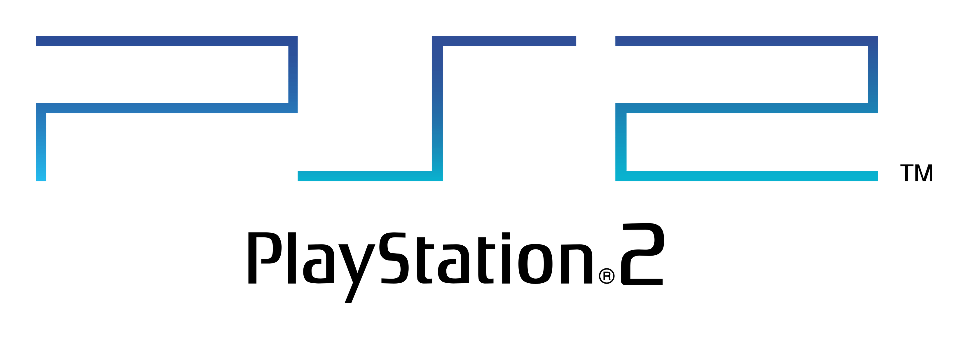 Playstation 2 logo on a transparent background