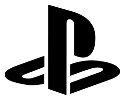 PlayStation logo, black version, on a transparent background