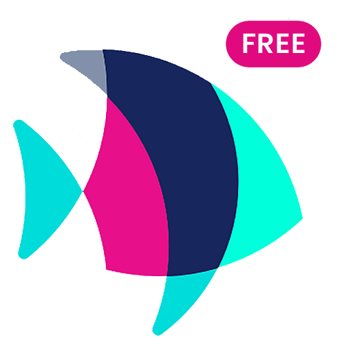 Plenty of Fish Logo, Variante Icon, auf transparentem Hintergrund