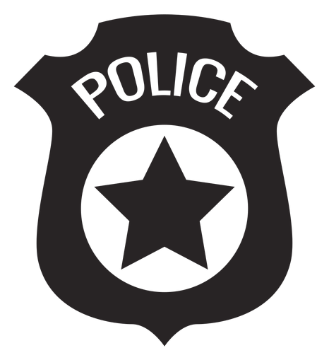 Police logo, black icon version, on a transparent background