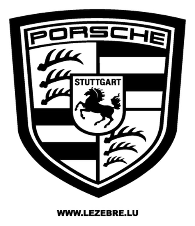 Porshe logo, black icon version, on a transparent background