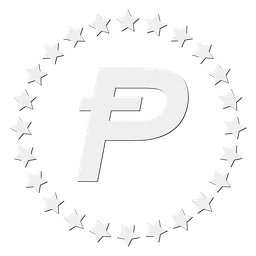 Potcoin logo, white icon version, on a transparent background