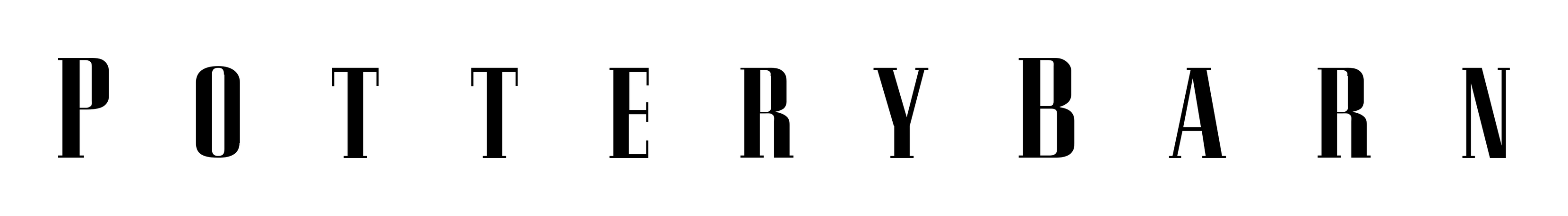Pottery Barn logo on a transparent background