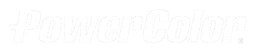 Powercolor logo, white wordmark version, on a transparent background