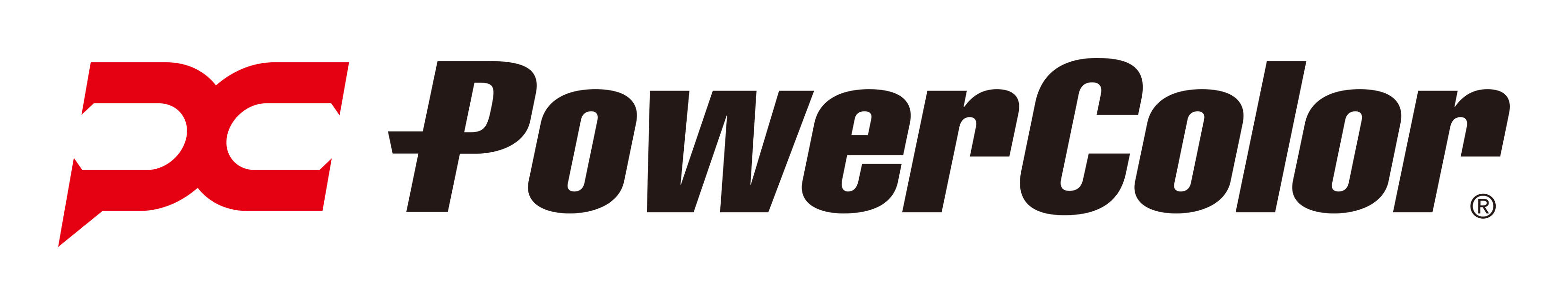 Powercolor logo on a transparent background