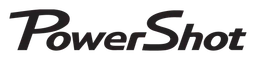 Logo Powershot, version logotype noir, sur fond transparent