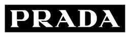 Prada logo, black wordmark version, on a transparent background