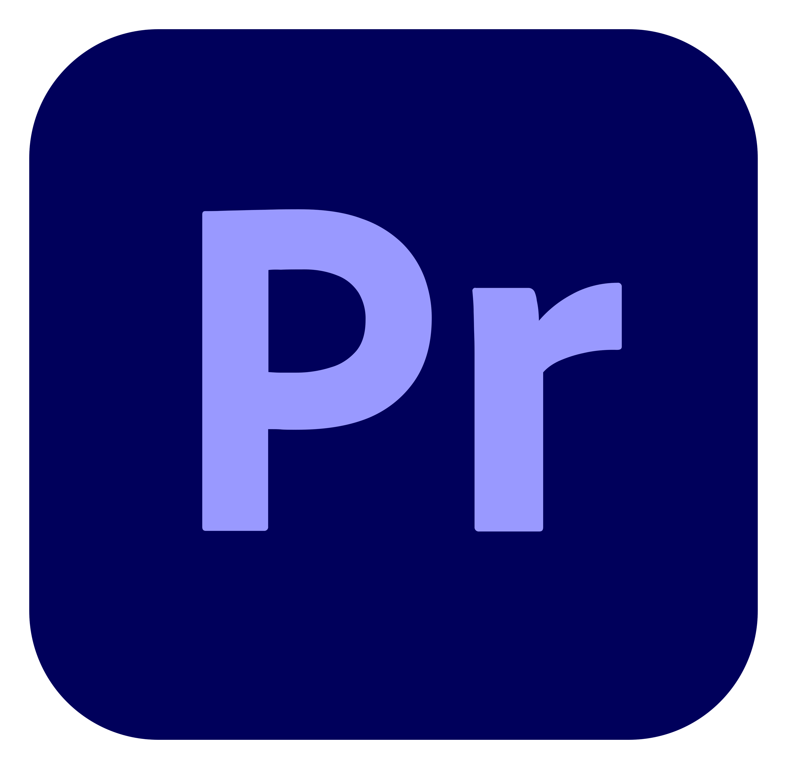 Premiere Pro logo on a transparent background