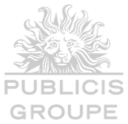 Publicis Groupe logo, white icon version, on a transparent background