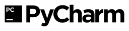 Pycharm logo, black wordmark version, on a transparent background