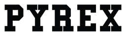 Pyrex logo, black wordmark version, on a transparent background