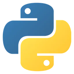 Python logo, icon version, on a transparent background