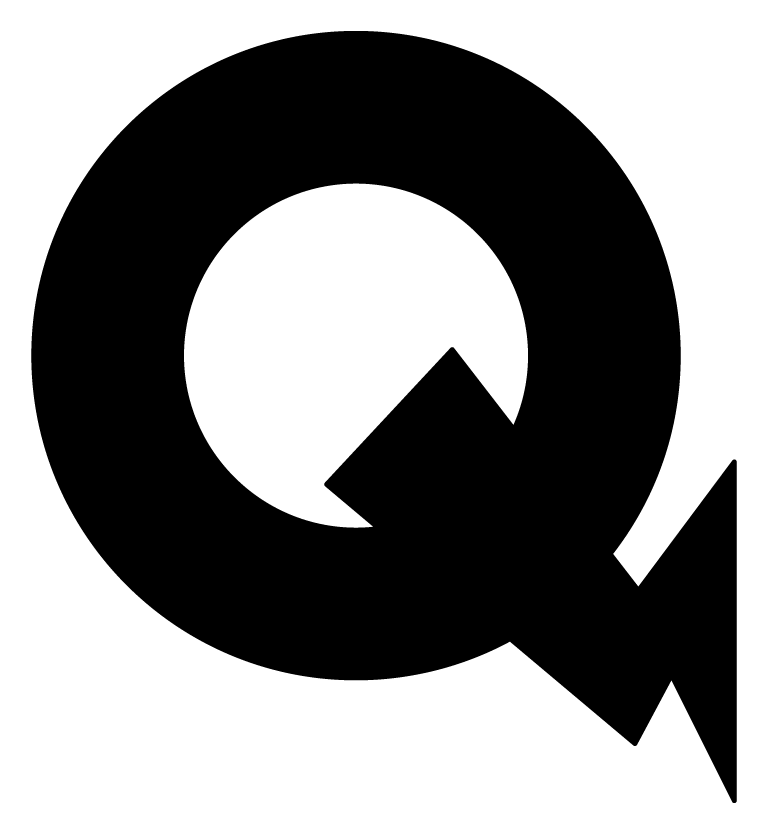 Q and Q logo, black icon version, on a transparent background