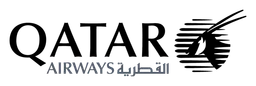 Qatar Airways logo, black wordmark version, on a transparent background