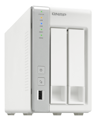 Qnap logo, white icon version, on a transparent background