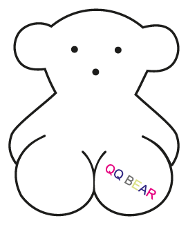 QQ Bear logo, black icon version, on a transparent background