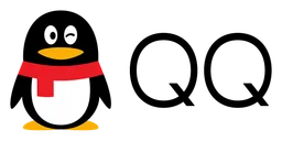 QQ logo, horizontal version, on a transparent background
