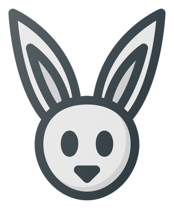 Rabbit Content logo, monochrome icon version, on a transparent background