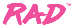 Rad logo, wordmark version, on a transparent background