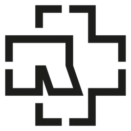Rammstein logo, black icon version, on a transparent background
