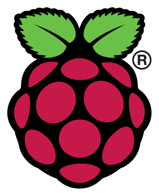Rasberry Pi logo, horizontal version, on a transparent background