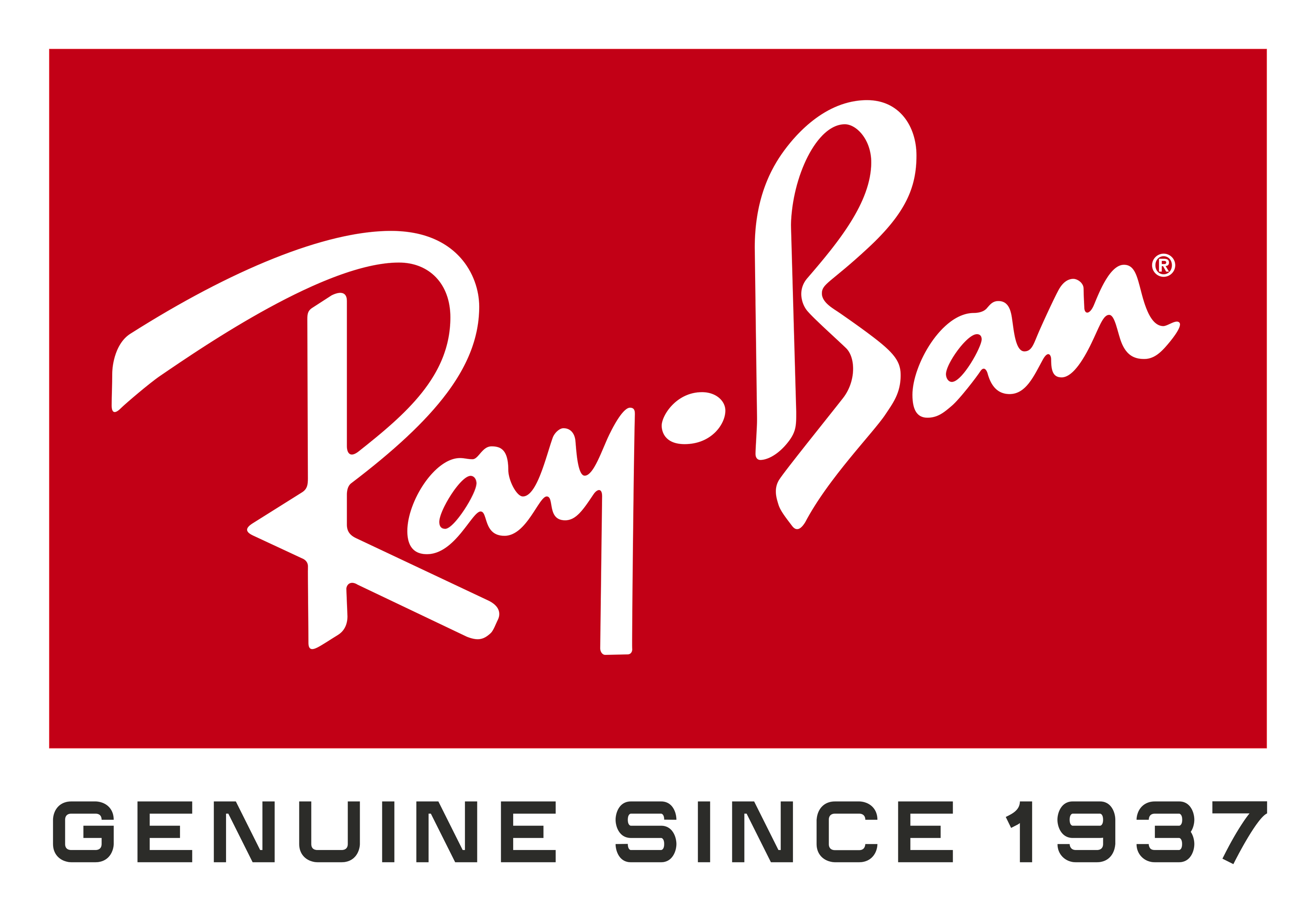 Ray Ban logo on a transparent background