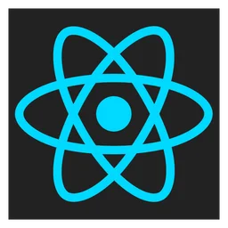 React logo, icon version, on a transparent background