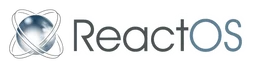 Reactos logo, white wordmark version, on a transparent background