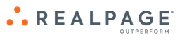 Realpage logo, monochrome wordmark version, on a transparent background