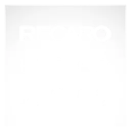 Recaro logo, white icon version, on a transparent background